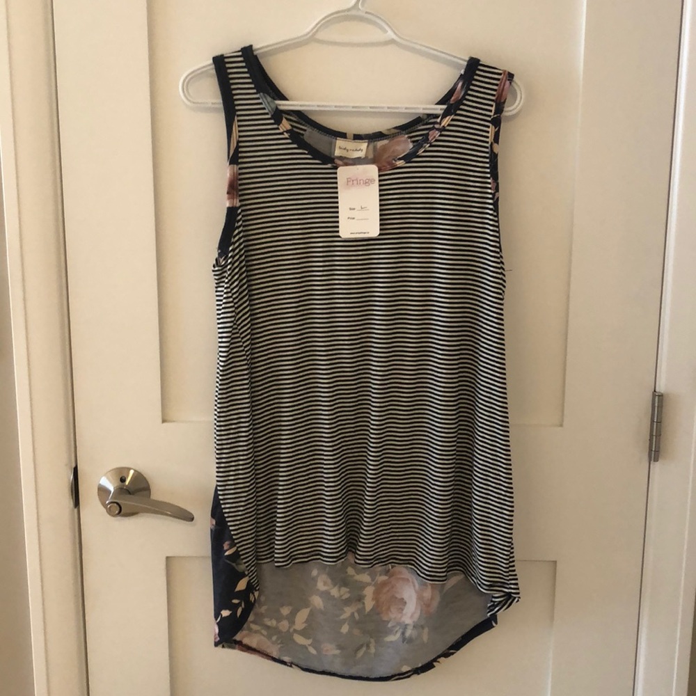 Striped & floral tank
